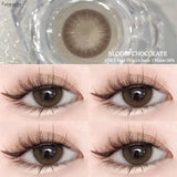 Qfdian  1Pair Natural Brown Contact Lenses for Eyes Colored Lenses Gray Pupils Big Eye Lenses Fashion Beauty Contacts Yearly