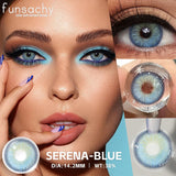 Qfdian  2pcs Colorcon Contact Lenses Gray Pupils for Eyes Fashion Color Contact Lenses Eye Makeup Beauty Cosmetics Blue Lenses