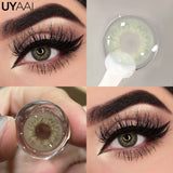Qfdian  Color Contact Lenses For Eye Cosmetic Black Lens Makeup Beauty Green Eyes Contact Natural Brown Contact Eyes Makeup