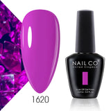 Qfdian  15ml 334 Blue Pink Colors Nail Gel Polish Soak Off UV LED Nail Lacquer Varnish Semi Permanent Nail Art Gel For Nail Art