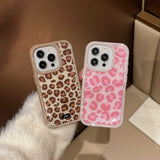 Qfdian Leopard phone case for iphone 15pro 14 13 15 16 pro max 14promax 16Pro 13promax 15promax ins 3d diamond simple fundas shell