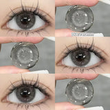 Qfdian  2PCS Colored Contact Lenses Gilding Prescription Contact Lenses Cosmetics Eye Color Fashion Pupils Myopia Violet Lenses