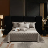 Qfdian 3Pcs Luxury Lyocell Cotton Soft Silky Embossing Quilted Bedspread, Bed Cover, Mattress Topper Coverlet, Bed Sheet, Pillowcases