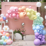 Qfdian  111Pcs Pastel Rainbow Balloon Arch Garland Kit 1st Birthday Party Latex Balloon Arch Baby Shower Air Globos Decorations Supplies