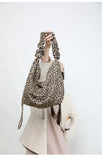 Qfdian Grunge Harajuku Leopard Shoulder Bags Luxury Design All Match Crossbody Bag Trend Casual Vintage Ins Women's Handbags Streetwear
