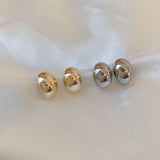 Simple Pea Shaped Copper Alloy Gold Color Drop Earrings For Woman Korean Fashion Jewelry Goth Party Girls Unusual Accessory