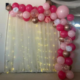 Qfdian  100pcs Hot Pink Maca Pink Balloons Arch Kit for Wedding, Birthday, Baby Shower, Princess Theme Party Decorations