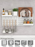 Qfdian Pegboard Combination Wall Organizer Kit and Accessories,Wall Mount Display Peg Board Panel Organizer and Storage for Home Office