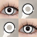 Qfdian   Anime Cosplay Colored Contact Lenses  Red Lens Blue Pupils Halloween MakeUp Beauty Women Cosplay Colorful Lenses