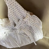Qfdian  New Vintage Dots Bow Office Lady Underarm Bag Korean Fashion Women Shoulder Bags Y2k Aesthetic Casual Purses and Handbags
