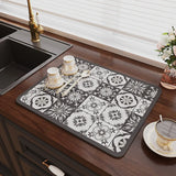 Qfdian  High-end Kitchen Countertop Drain Mat Diatom Mud Suction Mat Tableware Drying Coaster Washable Modern Simplicity Light Luxury