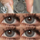 Qfdian  1pair Bloom Black Contact Lenses for Eyes Natural Cosmetic Brown Gray Pupil Eye Lens Color Lens Fashion Beauty Yearly