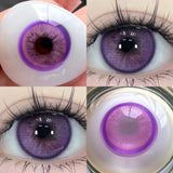 Qfdian  1 Pair Purple Beauty Colored contact lenses For Eyes Halloween Makeup Lens Pupils Fashion Big Eye Lenses Myopia Lenses