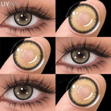 Qfdian 1 Pair Color Contact Lenses for Eyes Cosmetics Blue Contact Lenses Brown High Quality Natural Contact Lenses Gray Lenses