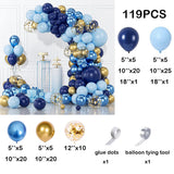 Qfdian  Navy Blue Balloon Garland Arch Kit Macaron Blue Metal Gold Confetti Balloons Birthday Party Baby Shower Gender Reveal Decoration