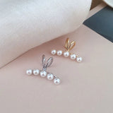 Silver Color Simple Pearl Ear Clip Earrings For Women Without Piercing Minimalist Fashion Jewelry Accessorie