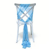 Qfdian  10pcs 20x275cm Rust Red Chiffon Chair Sashes Soft Chair Decor for Wedding Party Ceremony Church with Chair Luxury Decoration
