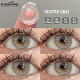 Qfdian 1 Pair Colored Contact Lenses for Eyes Natural Fashion Lenses Gray Beauty Pupils Blue Eye Lenses Cosmetics Soft Lenses