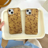 Qfdian Golden glacier ins autume flower fundas for iphone 16promax 13 14pro 16 15 pro max 15promax 13pro 14 shockproof phone case