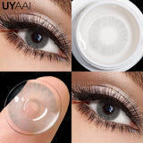 Qfdian  Contact Lenses Gray Cosmetic Eyes Colored Lens Natural Pupils Black Makeup Colored Pupils Beauty Black lenses Woman Makeup