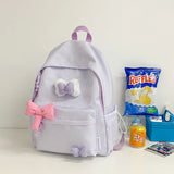 Qfdian Streetwear Travel Backpacks for Women Students Fashion All Match Trendy Schoolbags Sweet Y2k Aesthetic Plaid Kawaii Bow Backpack