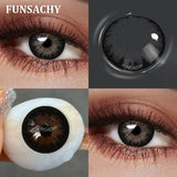 Qfdian  1 Pair Dark Brown Color Contact Lenses for Eyes New Natural Black Lens 14.5mm Big Diameter Eye Contacts Cosmetic Yearly