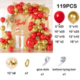 Qfdian  Red Gold Balloons Garland Arch Kit Gold Confetti Balloon Valentines Day Wedding Anniversary Bridal Shower Birthday Party Decor