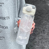 Qfdian  500/600ML Large Capacity Plastic Straw Water Bottles For School Sports Water Bottle BPA Free Portable Leak-proof Drinkware Cup