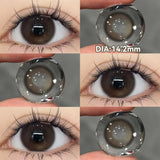 Qfdian  2PCS Colored Contact Lenses New Blue Prescription Contact Lenses Fashion Pupils Cosmetics Eye Color Lenses Myopia Brown