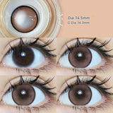 Qfdian  2pcs Gradient Green Contact Lenses Natural Color Pupils Coffee Pearl Lenses Makeup Color Eye Lenses Brown Lens Gray Lens