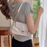 Qfdian Fashion Women Sweet Kawaii Top-Handle Bags Korean All Match Fairy Shoulder Underarm Bag Office Lady Elegant Purses and Handbags