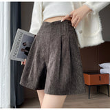 Qfdian  Fall Winter Chenille Shorts Women High Waist Wide Leg Loose Casual Irregular Shorts Female New Zipper Shorts Girly Fashion