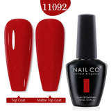 Qfdian  15ml UV Gel Nail Polish Semi Permanent Gel Varnish Enamel Brown Nail Gel Design Red Nails Art Nude Color Glitter Manicure