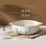 Qfdian  Japanese Double Ear Soup Noodle Bowls, Household Kitchen Restaurant Supplies, Tableware, Salad Fruit Soup Phnom Penh Bowls , 1Pc