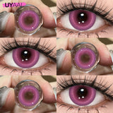 Qfdian Colorful Colored Lenses 1 Pair Blue Eye Contacts Anime Purple Lenses Korean Style y2k Colorcon Pink Cosmetic Color Lenses