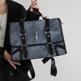 Qfdian 2025 New Trendy Fashion Students Schoolbags High-capacity Preppy Women Shoulder Handbags Vintage Y2k Aesthetic Star Backpacks