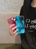 Qfdian Sea water blue summer simple phone case for iphone 14pro 12pro 13 15 11 15pro 15promax 13pro 14promax 14 pro max 12 coque capa
