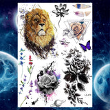 Qfdian  Ankle Flora Cherry Lavender Flash Fake Waterproof Tattoos Temporary Women Arm Chest Tattoo Stickers Body Art Custom Tatoos