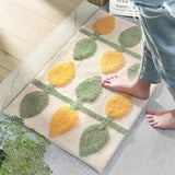 Qfdian  High Quality Bath Mat Simple Style Flocking Bathroom Non-slip Mat Bathroom Door Mat Microfiber Bathroom Carpet