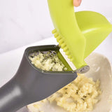 Qfdian Stainless Steel Garlic Press Crusher Multifunction Handheld Ginger Garlic Mincer Home Cooking Vegetables Squeezer Masher Tools