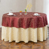 Qfdian  1pcsModern fashion Double Layered Round Tablecloth flower Printed wedding party Tablecloth Dust Anti Slip Table Cover