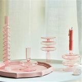 Qfdian Pink Wedding Table Centerpieces Candle Holder Wedding Decoration Flower Vase Home Decoration Accessories Vases Room Decor