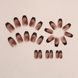 Qfdian  24PCS Fake Nails French Women Press Nails, Small Fresh Short Nails Removable Artistic Wearing Nails.