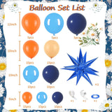 Qfdian  107pcs Orange and Blue Latex Balloon Set Suitable for Birthday Parties, Weddings, Valentine's Day Party Decoration