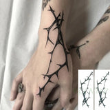 Qfdian  Waterproof Temporary Tattoo Sticker large rhombus square totem line tattoo flame tatto stickers flash tatoo fake tattoos for men