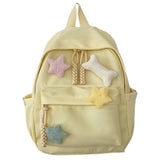 Qfdian Women Students Simple All Match Kawaii Backpack Sweet Cute Star Bone Schoolbags Casual Y2k Aesthetic Fashion Preppy Backpacks