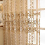 Qfdian  High-end Atmosphere Luxury European Embroidered Window Screen Curtain Living Room Bedroom Balcony Golden Blackout  Product