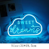 Qfdian  Led Neon Sign Crown Decorations Holiday Party Wedding Decoration Room Night Light Home Wall Bar Baby Girls Friends Birthday Gift