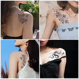Qfdian  Herbal Juice Tattoo Sticker Long Lasting 15 Days Waterproof Fake Tattoo Sweatproof Snake Flower Temporary Tattoo For Men Women