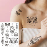 Qfdian  Waterproof Temporary Tattoo Stickers  Mandala Lace Hand Finger Wedding White Fake Tatto Flash Tatoo Body Art for Women Bride